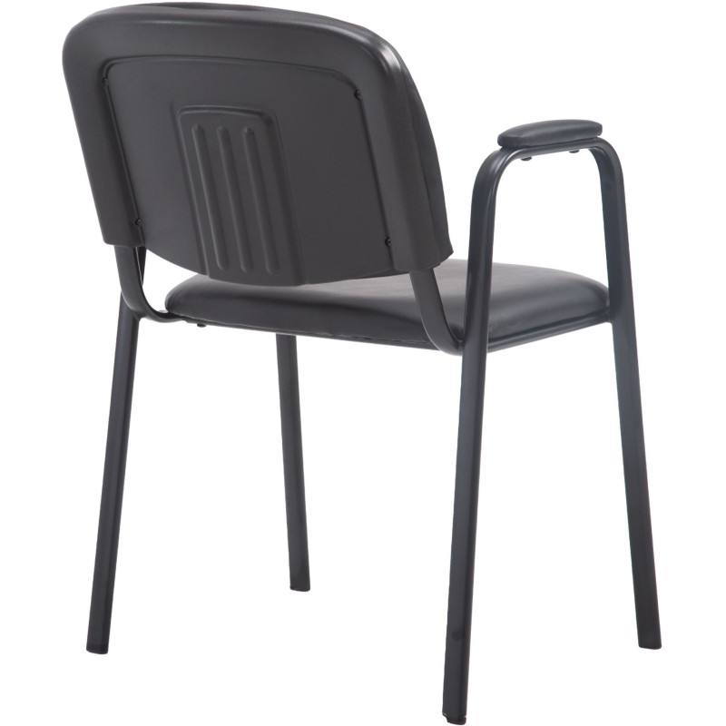 Chaise moderne avec accoudoirs en Polyuréthane Noir Métal Noir Mariala - 2