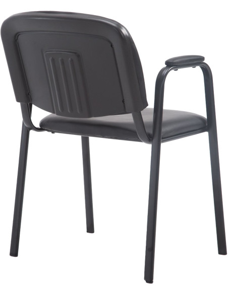 Chaise moderne avec accoudoirs en Polyuréthane Noir Métal Noir Mariala - 2