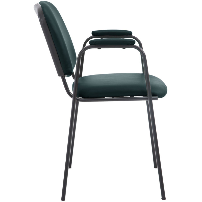 Chaise moderne avec accoudoirs en Polyuréthane Noir Métal Noir Mariala - 6