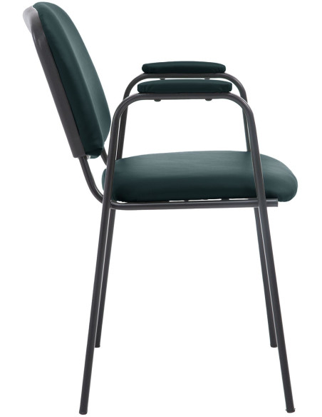 Chaise moderne avec accoudoirs en Polyuréthane Noir Métal Noir Mariala - 6