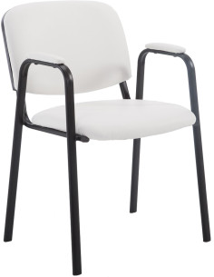 Chaise moderne avec accoudoirs en Polyuréthane Blanc Métal Noir Mariala - 1
