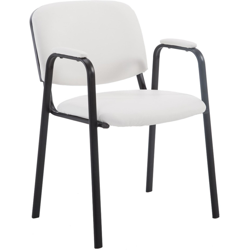 Chaise moderne avec accoudoirs en Polyuréthane Blanc Métal Noir Mariala - 1