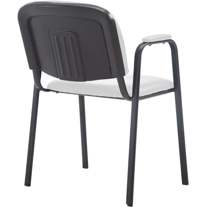 Chaise moderne avec accoudoirs en Polyuréthane Blanc Métal Noir Mariala - 2