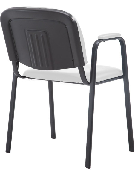 Chaise moderne avec accoudoirs en Polyuréthane Blanc Métal Noir Mariala - 2