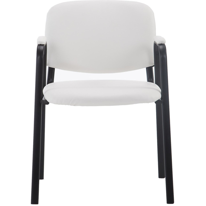 Chaise moderne avec accoudoirs en Polyuréthane Blanc Métal Noir Mariala - 5