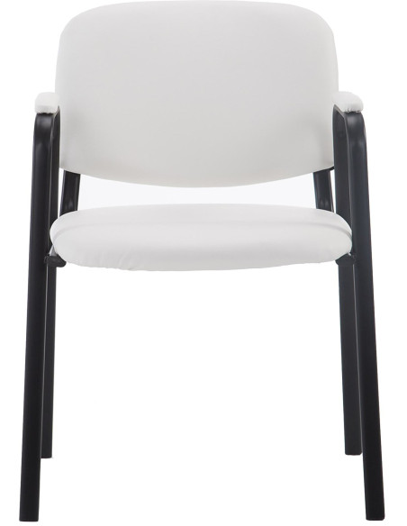 Chaise moderne avec accoudoirs en Polyuréthane Blanc Métal Noir Mariala - 5