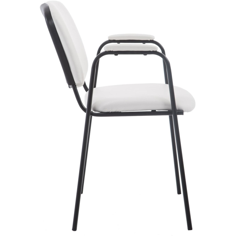 Chaise moderne avec accoudoirs en Polyuréthane Blanc Métal Noir Mariala - 6