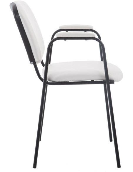 Chaise moderne avec accoudoirs en Polyuréthane Blanc Métal Noir Mariala - 6