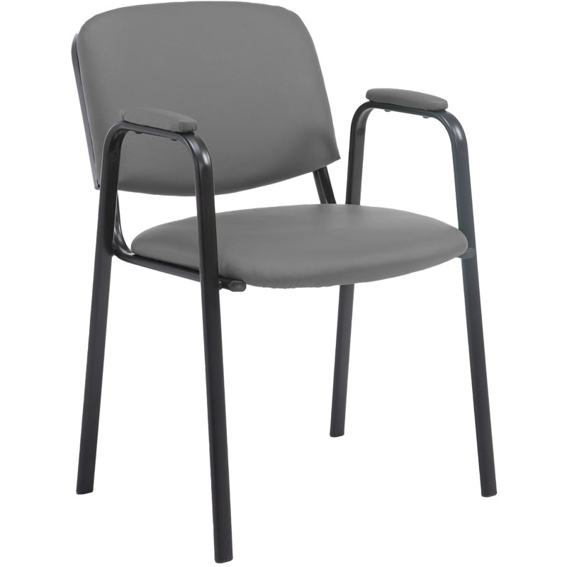 Chaise moderne avec accoudoirs en Polyuréthane Gris Métal Noir Mariala - 1