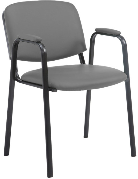 Chaise moderne avec accoudoirs en Polyuréthane Gris Métal Noir Mariala - 1