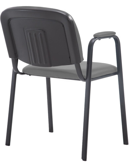 Chaise moderne avec accoudoirs en Polyuréthane Gris Métal Noir Mariala - 2