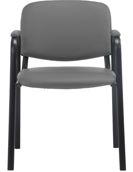 Chaise moderne avec accoudoirs en Polyuréthane Gris Métal Noir Mariala - 5