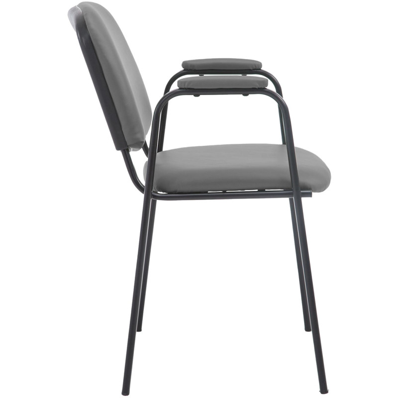 Chaise moderne avec accoudoirs en Polyuréthane Gris Métal Noir Mariala - 6