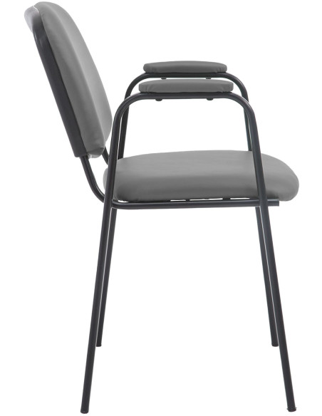Chaise moderne avec accoudoirs en Polyuréthane Gris Métal Noir Mariala - 6