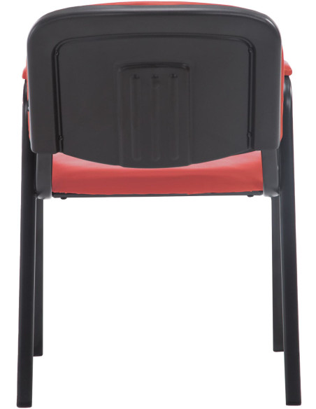 Chaise moderne avec accoudoirs en Polyuréthane Rouge Métal Noir Mariala - 3