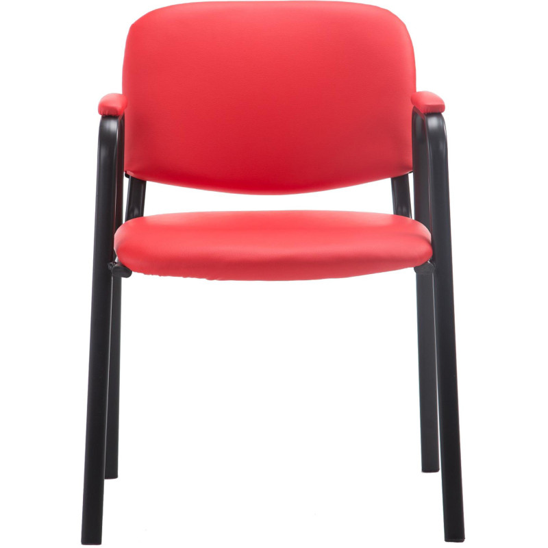 Chaise moderne avec accoudoirs en Polyuréthane Rouge Métal Noir Mariala - 5