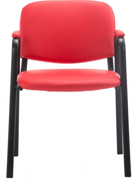 Chaise moderne avec accoudoirs en Polyuréthane Rouge Métal Noir Mariala - 5