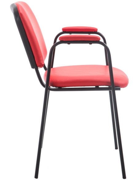 Chaise moderne avec accoudoirs en Polyuréthane Rouge Métal Noir Mariala - 6