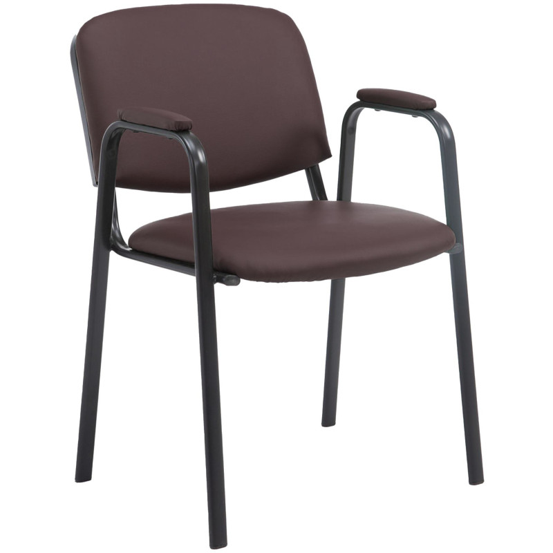 Chaise moderne avec accoudoirs en Polyuréthane Marron Métal Noir Mariala - 1