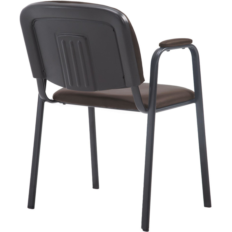 Chaise moderne avec accoudoirs en Polyuréthane Marron Métal Noir Mariala - 2