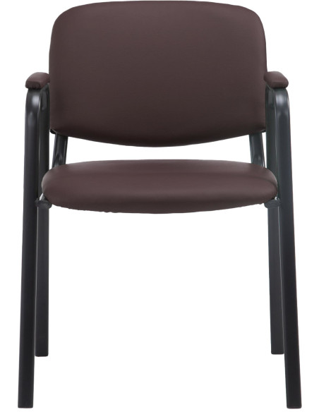 Chaise moderne avec accoudoirs en Polyuréthane Marron Métal Noir Mariala - 5