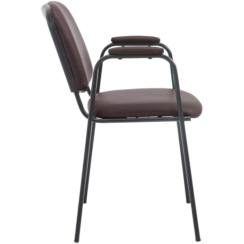 Chaise moderne avec accoudoirs en Polyuréthane Marron Métal Noir Mariala - 6