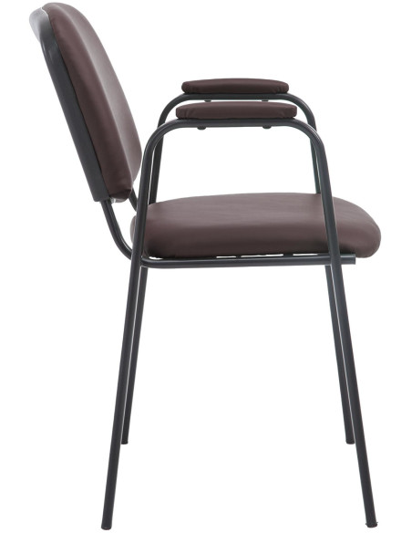 Chaise moderne avec accoudoirs en Polyuréthane Marron Métal Noir Mariala - 6