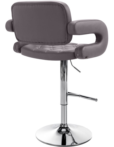 Tabouret de bar haut de gamme en Polyuréthane Marron Métal Argenté Nyvris