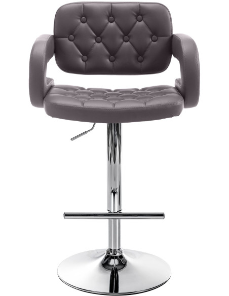 Tabouret de bar haut de gamme en Polyuréthane Marron Métal Argenté Nyvris