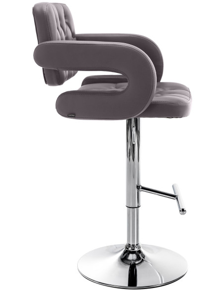 Tabouret de bar haut de gamme en Polyuréthane Marron Métal Argenté Nyvris