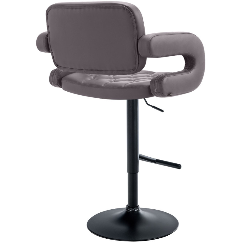 Tabouret de bar haut de gamme en Polyuréthane Marron Métal Noir Nyvris - 4