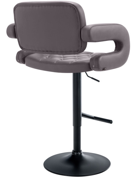 Tabouret de bar haut de gamme en Polyuréthane Marron Métal Noir Nyvris - 4