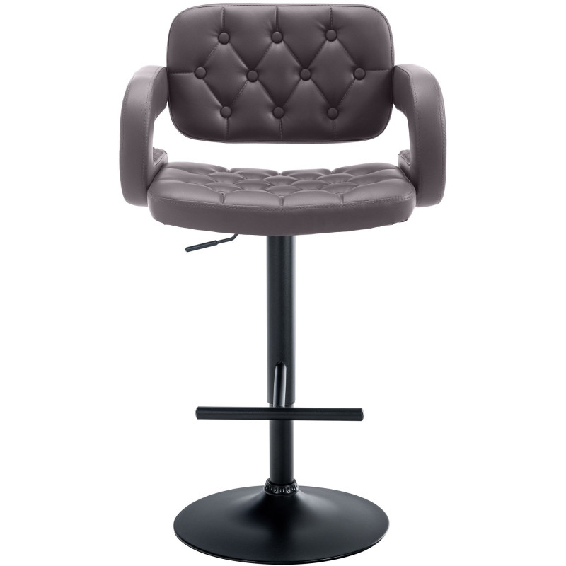 Tabouret de bar haut de gamme en Polyuréthane Marron Métal Noir Nyvris - 5