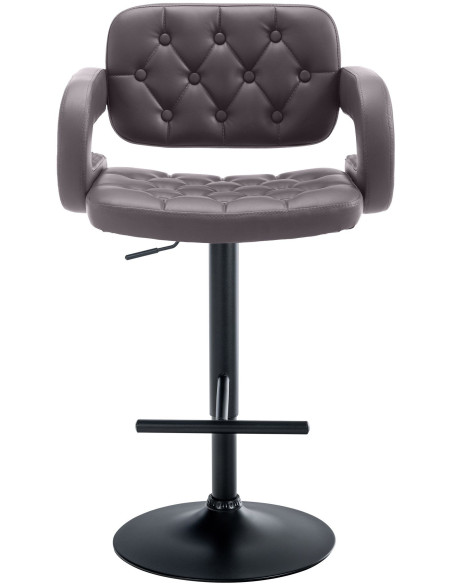 Tabouret de bar haut de gamme en Polyuréthane Marron Métal Noir Nyvris - 5