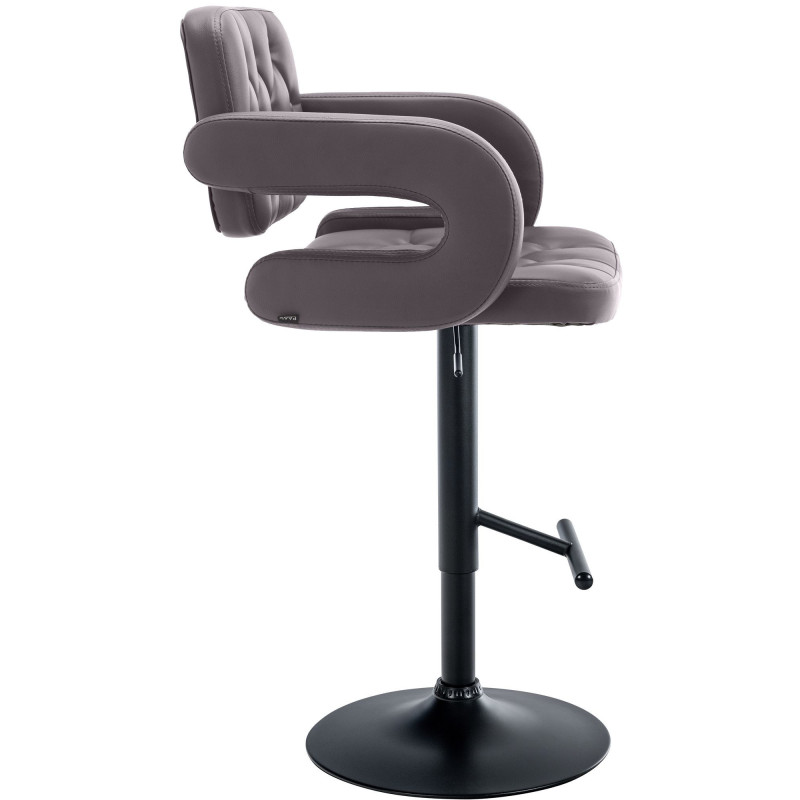 Tabouret de bar haut de gamme en Polyuréthane Marron Métal Noir Nyvris - 6