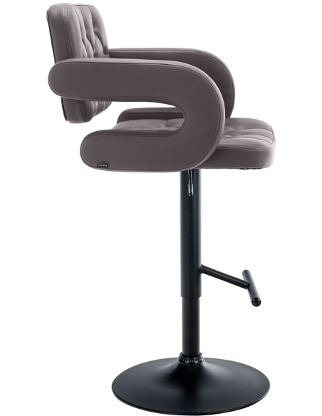 Tabouret de bar haut de gamme en Polyuréthane Marron Métal Noir Nyvris - 6