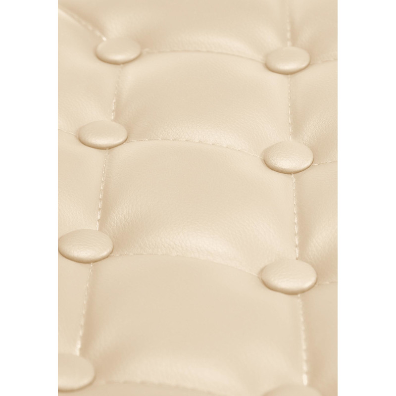 Tabouret de bar haut de gamme en Polyuréthane Blanc crème Métal Noir Nyvris - 3
