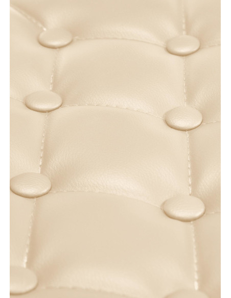 Tabouret de bar haut de gamme en Polyuréthane Blanc crème Métal Noir Nyvris - 3