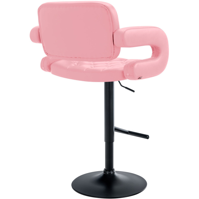 Tabouret de bar haut de gamme en Polyuréthane Rose Métal Noir Nyvris  - 4