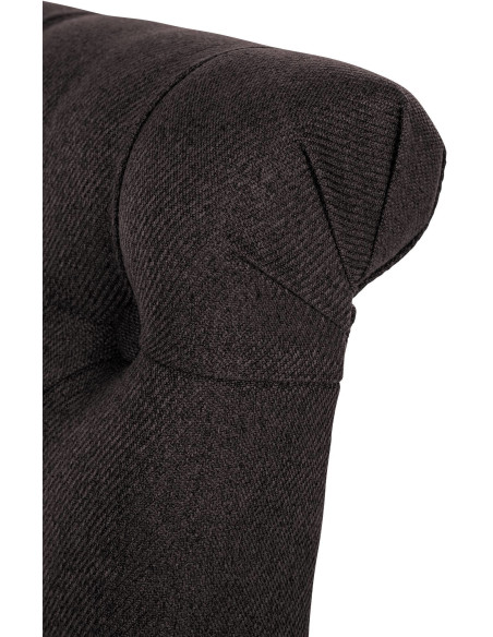 Chaise chesterfield Dossier capitonné en Tissu Noir Bois Marron Clorith - 2