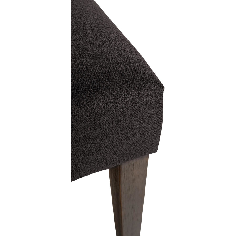 Chaise chesterfield Dossier capitonné en Tissu Noir Bois Marron Clorith - 3