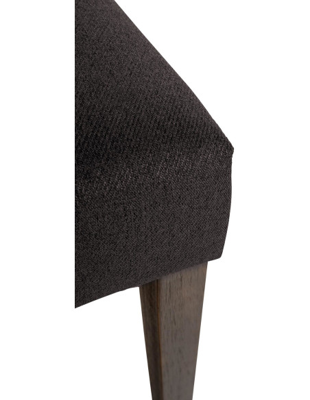 Chaise chesterfield Dossier capitonné en Tissu Noir Bois Marron Clorith - 3