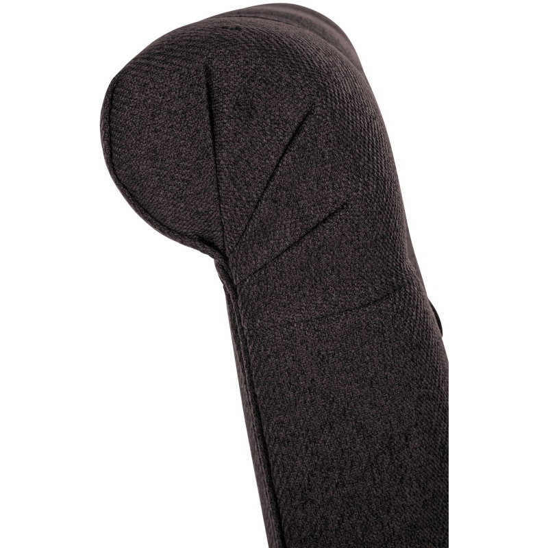 Chaise chesterfield Dossier capitonné en Tissu Noir Bois Marron Clorith - 4