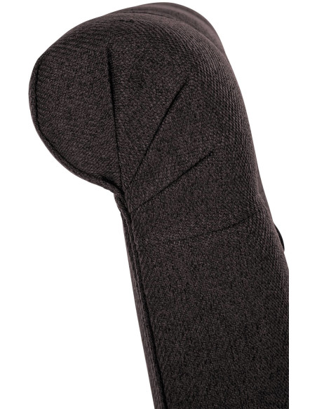 Chaise chesterfield Dossier capitonné en Tissu Noir Bois Marron Clorith - 4