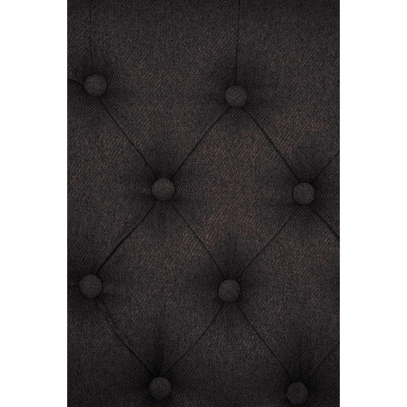 Chaise chesterfield Dossier capitonné en Tissu Noir Bois Marron Clorith - 5