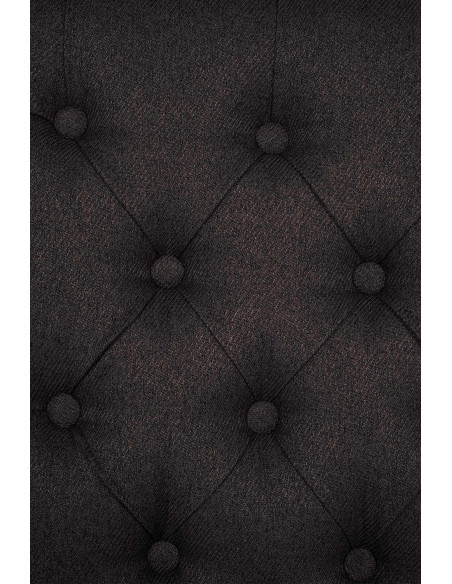 Chaise chesterfield Dossier capitonné en Tissu Noir Bois Marron Clorith - 5