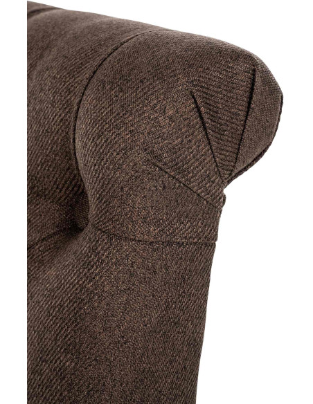 Chaise chesterfield Dossier capitonné en Tissu Marron Bois Marron Clorith - 2