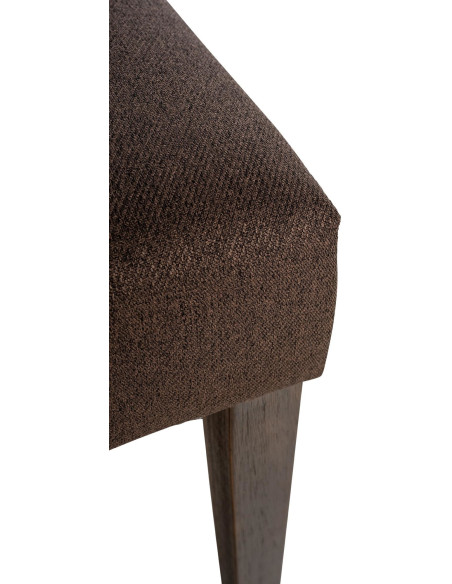 Chaise chesterfield Dossier capitonné en Tissu Marron Bois Marron Clorith - 3