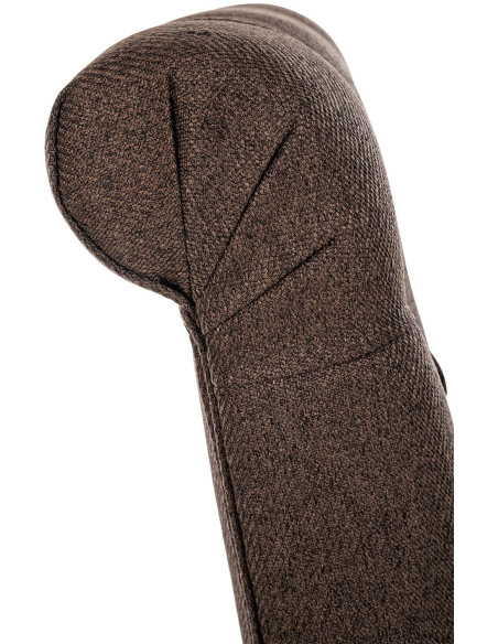 Chaise chesterfield Dossier capitonné en Tissu Marron Bois Marron Clorith - 4