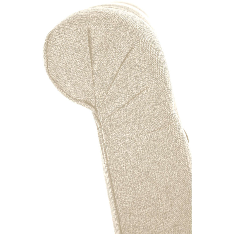 Chaise chesterfield Dossier capitonné en Tissu Blanc crème Bois Marron Clorith - 4